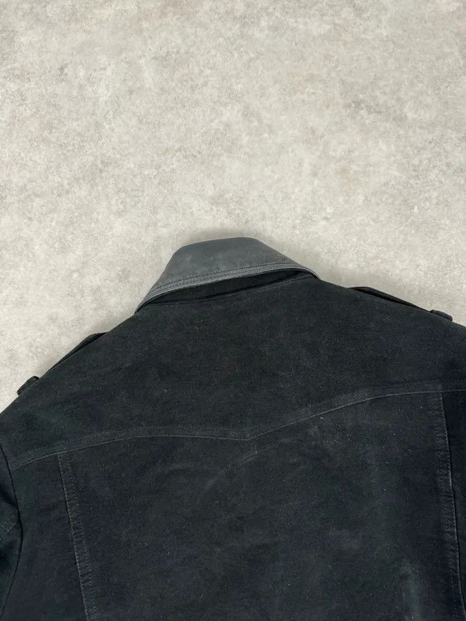 Moschino 2010s Moschino Black Hybrid Leather Perfecto Jacket Size US M / EU 48-50 / 2 - 8 Thumbnail