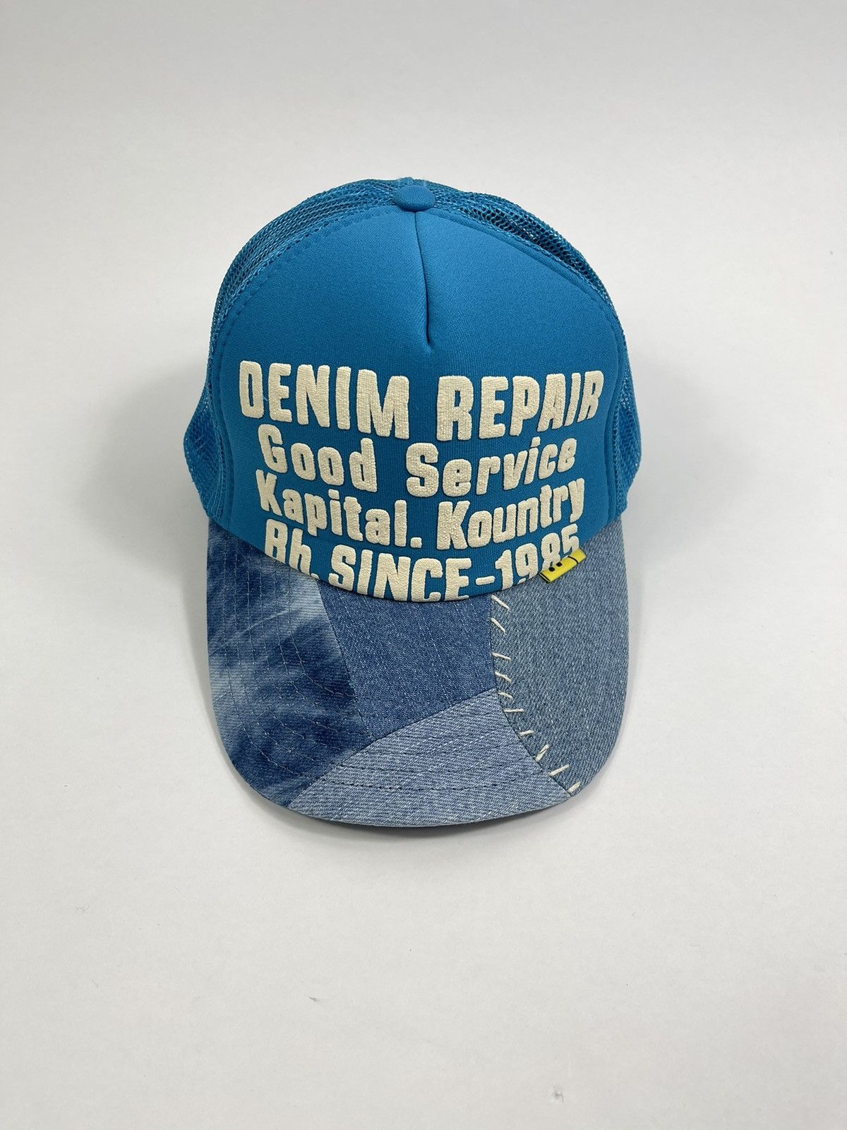 image of Kapital Denim Repair Cap in Blue, Men's