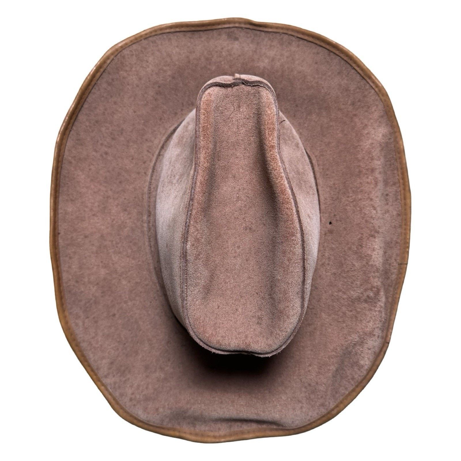 Vintage Vintage 60sBROWN LEATHER WESTERN HAT L Mexico Clint East Size ONE SIZE - 2 Thumbnail
