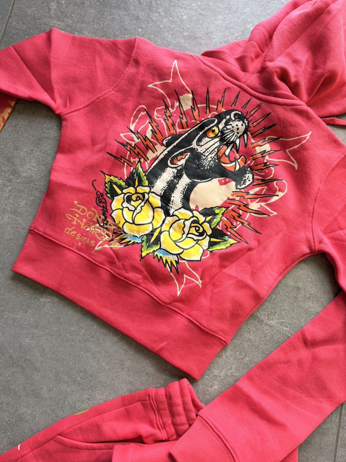 Ed Hardy Ed hardy pop pink tracksuit swag low rise flare hoodie Size 24" / US 00 / IT 34 - 8 Thumbnail