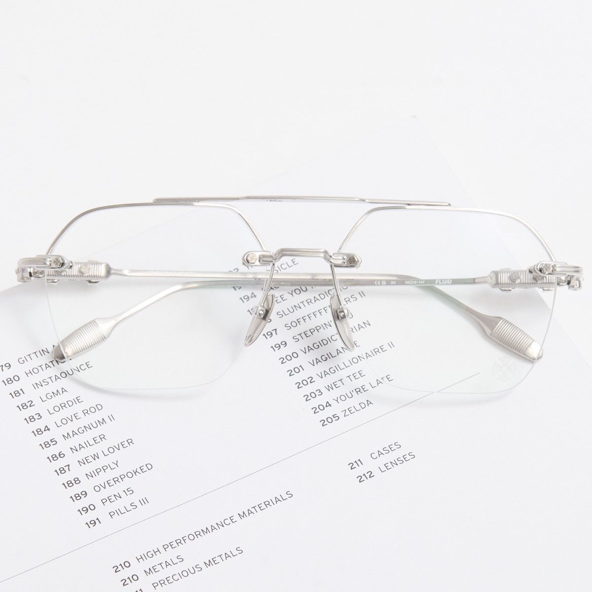 Chrome Hearts CHROME HEARTS FLUID BRUSHED SILVER GLASSES Size ONE SIZE - 6 Thumbnail
