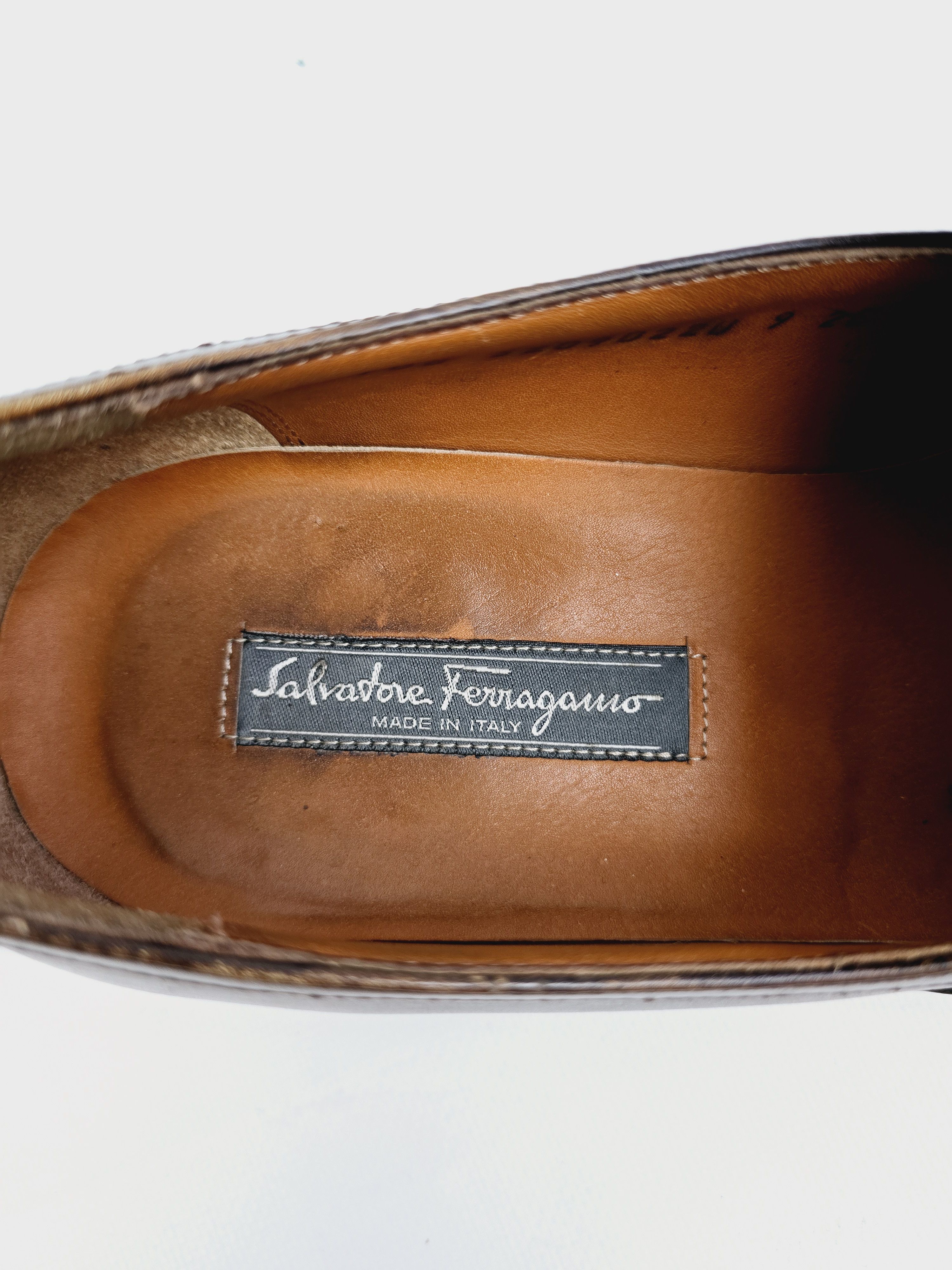 Salvatore Ferragamo Salvatore Ferragamo Brown Leather Oxford Shoes - Size 9 EE Size US 9 / EU 42 - 12 Thumbnail