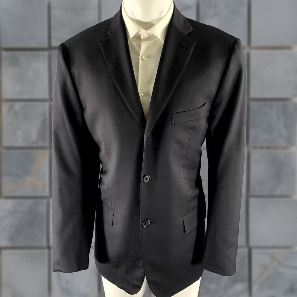 Isaia ISAIA Sport Coat Black Wool Size 42 Notch Lapel Men Size US XS / EU 42 / 0 - 1 Thumbnail
