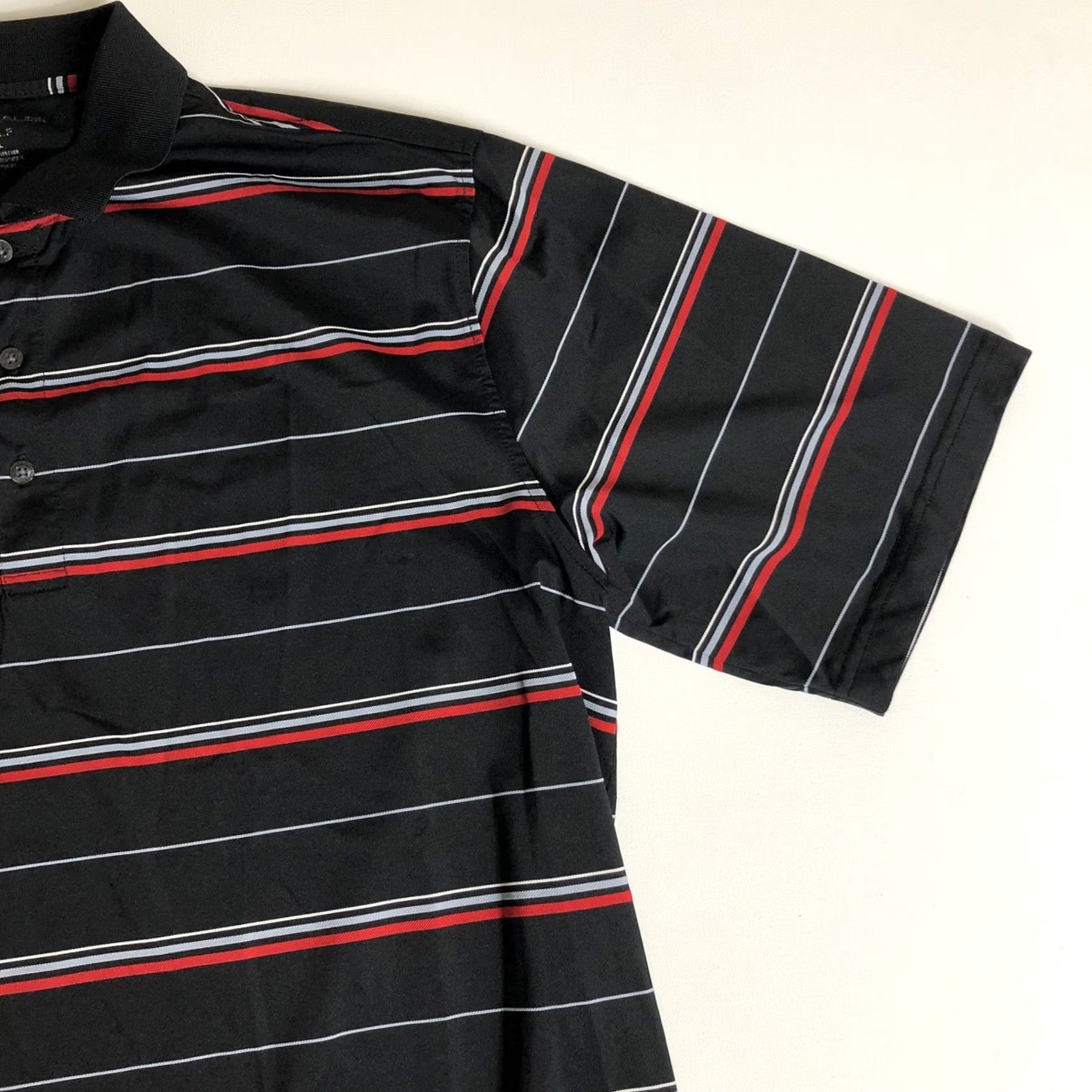 Vintage Nicklaus Golf Performance Mens Polo Shirt Black Red Striped Short Sleeve XL L68 Size US XL / EU 56 / 4 - 3 Thumbnail