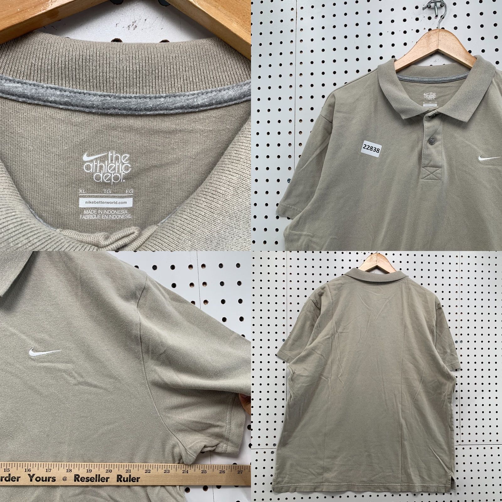 Nike VINTAGE Nike Polo Gray White Embroidered Swoosh Collared Mens XL Size US XL / EU 56 / 4 - 8 Thumbnail