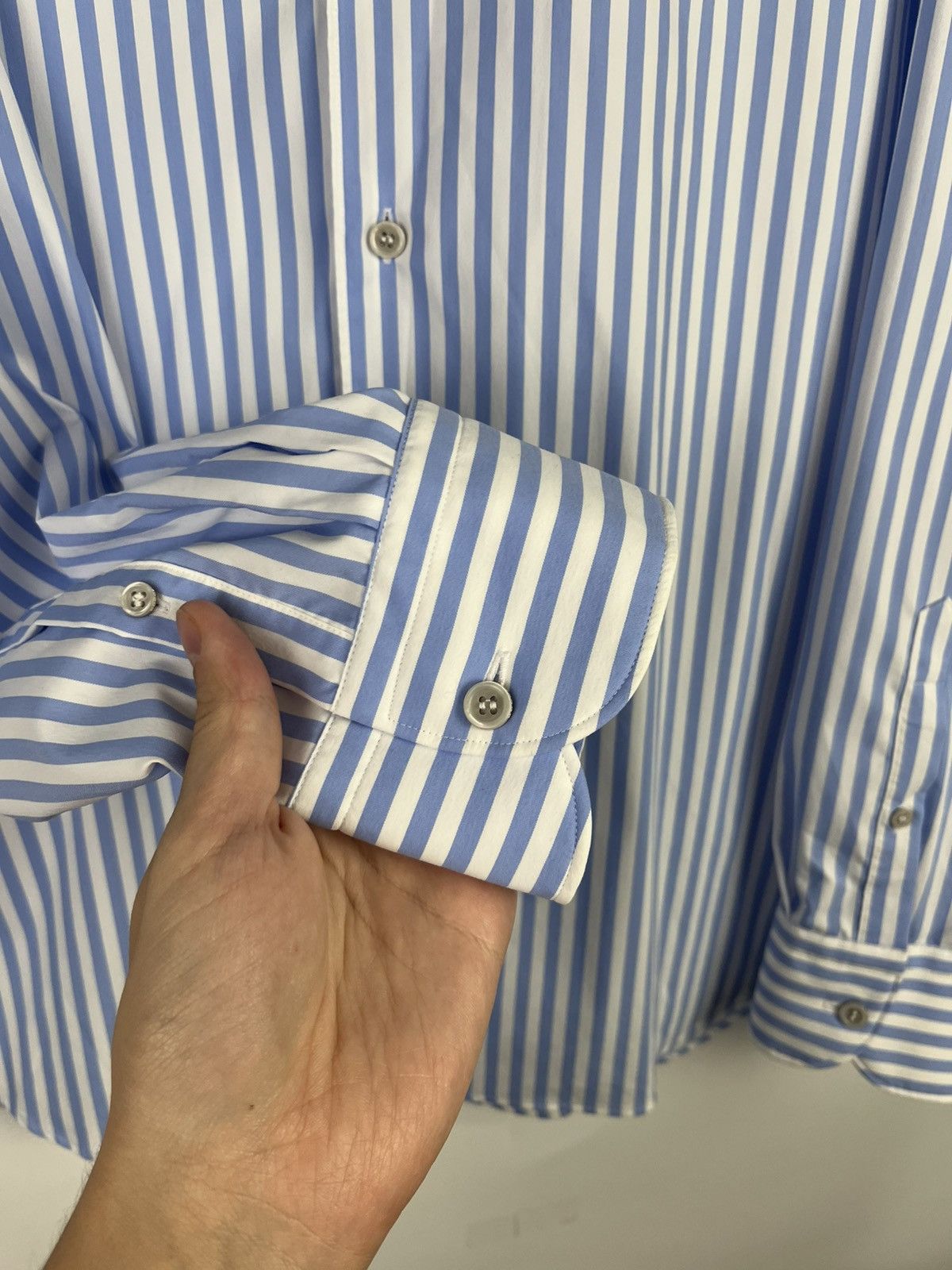 Boggi Boggi Milano Luxury Striped Nylon LongSleeve Shirt Button Up Size US XXL / EU 58 / 5 - 5 Thumbnail