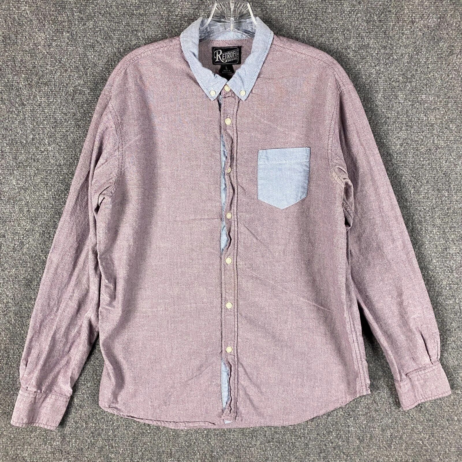Retrofit Retrofit Button Down Shirt Men's Large Long Sleeve Cotton L Size US L / EU 52-54 / 3 - 1 Thumbnail