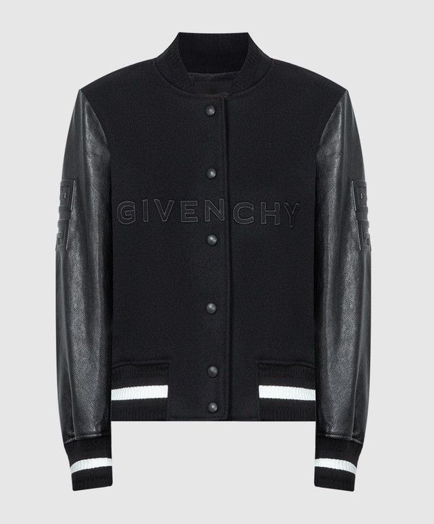 Givenchy o1w1db10325 Bomber Jacket In Wool in Black Size XS / US 0-2 / IT 36-38 - 1 Thumbnail