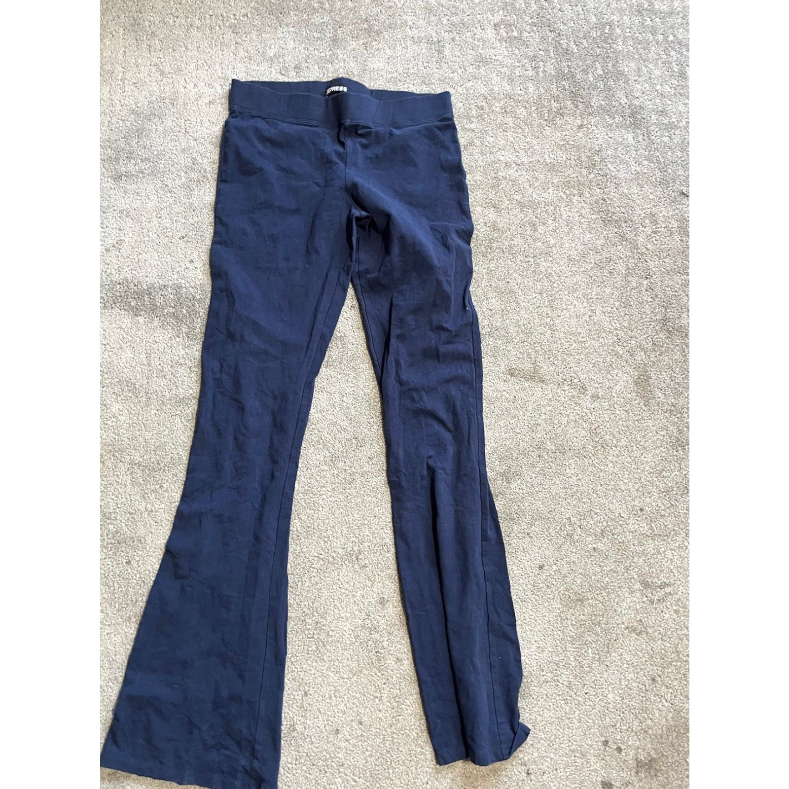 Express VINTAGE Express High Waisted Flare Wide Leg Leggings Navy Blue Small Size 28" / US 6 / IT 42 - 2 Thumbnail