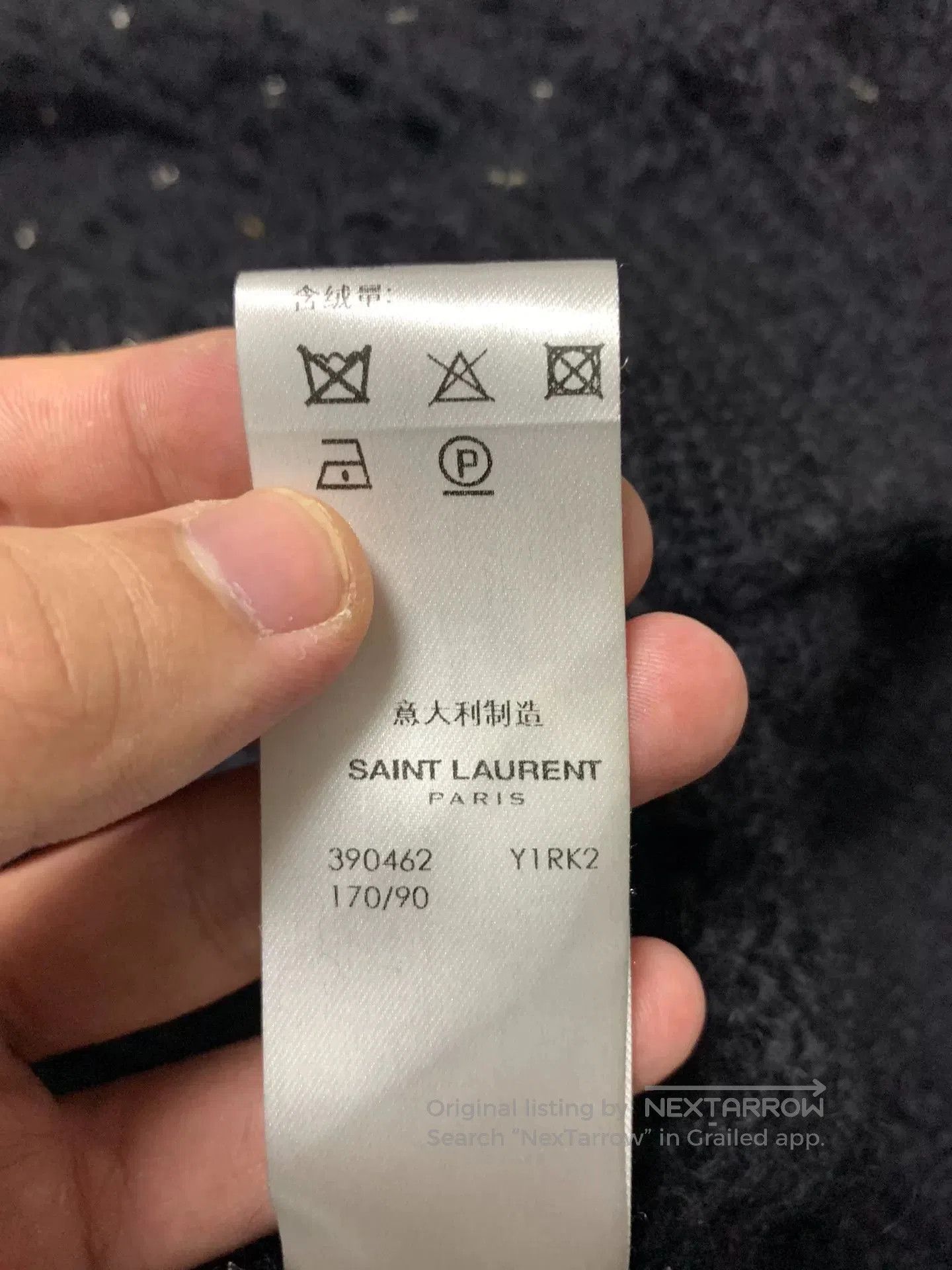 Saint Laurent Paris Saint Laurent Mohair Cardigan with Rhinestones. Size US L / EU 52-54 / 3 - 4 Thumbnail