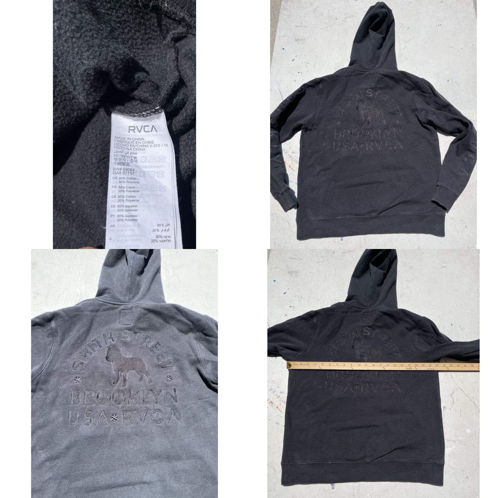 RVCA RVCA x Smith Street Hoodie Black Spell-Out Logo S Men’s Pullover Sweatshirt Size US S / EU 44-46 / 1 - 8 Thumbnail