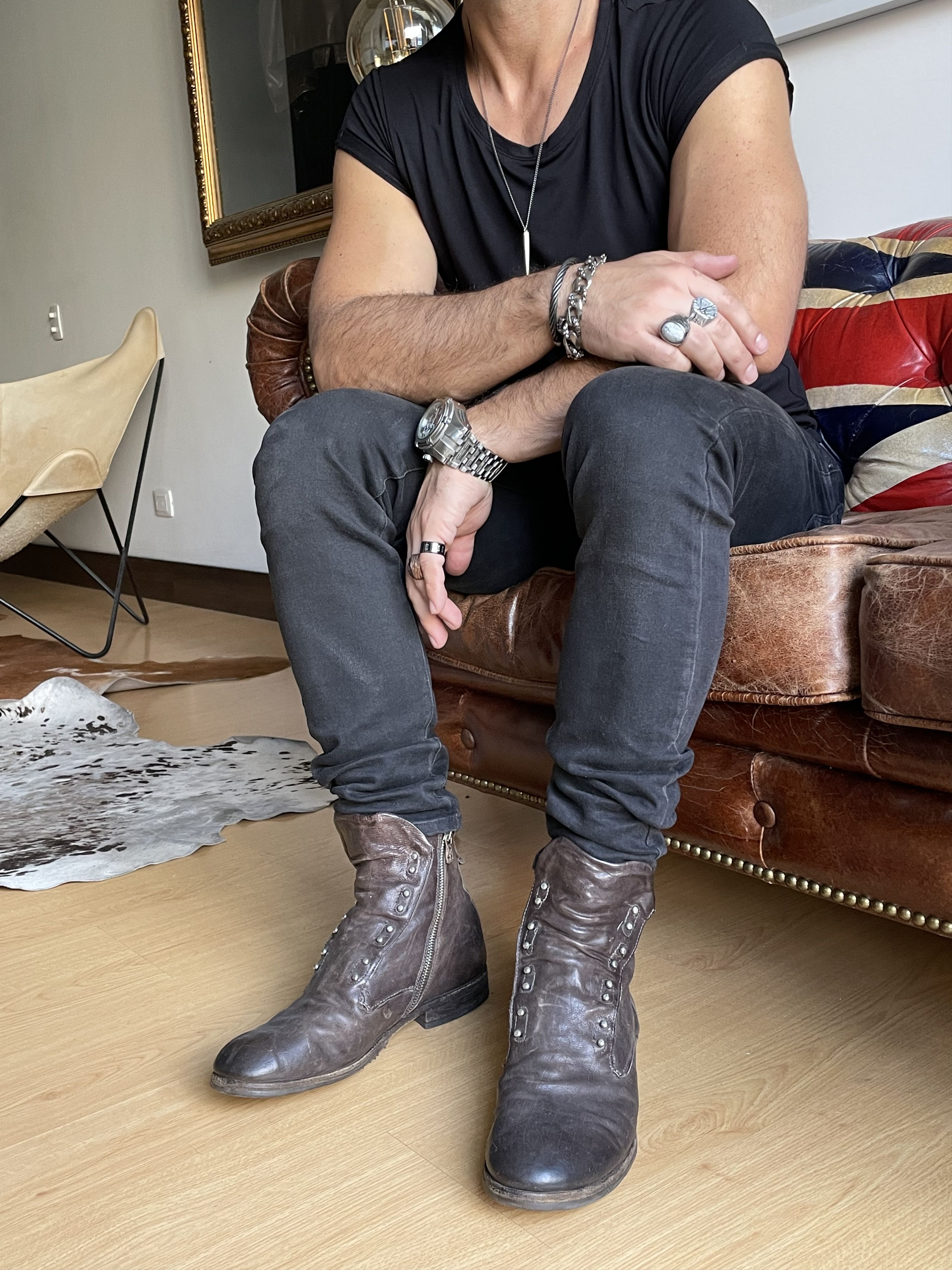 Allsaints AS 98 All Saints Brown Leather Boots Distressed Size US 10 / EU 43 - 3 Thumbnail