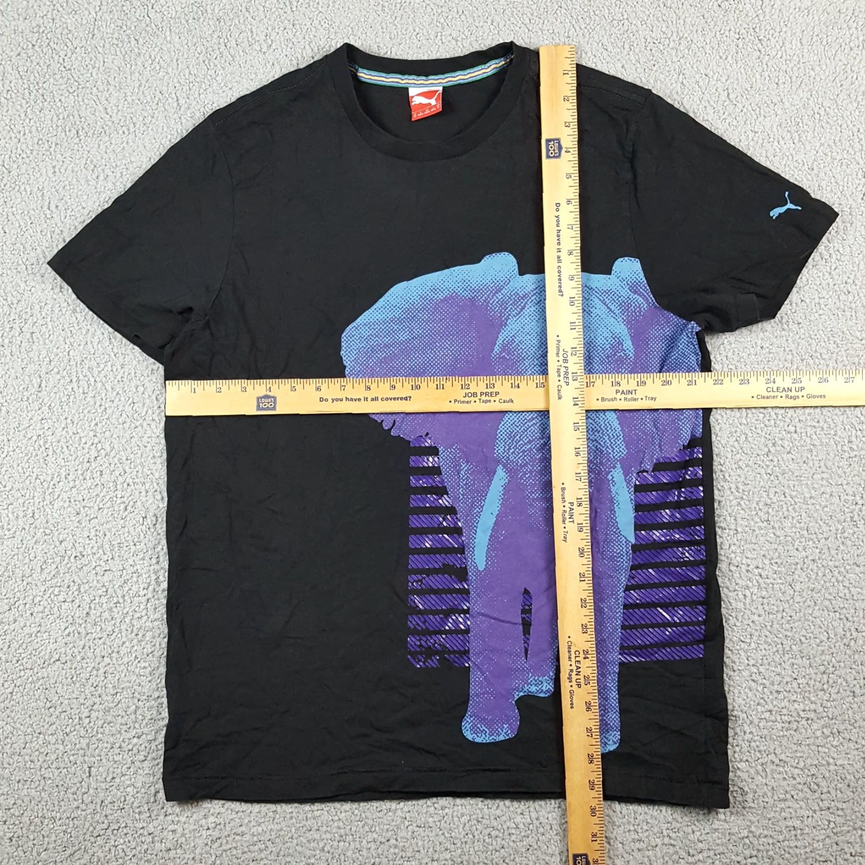 Puma VINTAGE PUMA T-Shirt Men's XL Black Neon Elephant Nature Animals Y2K 90s Jungle Retro Size US XL / EU 56 / 4 - 6 Thumbnail