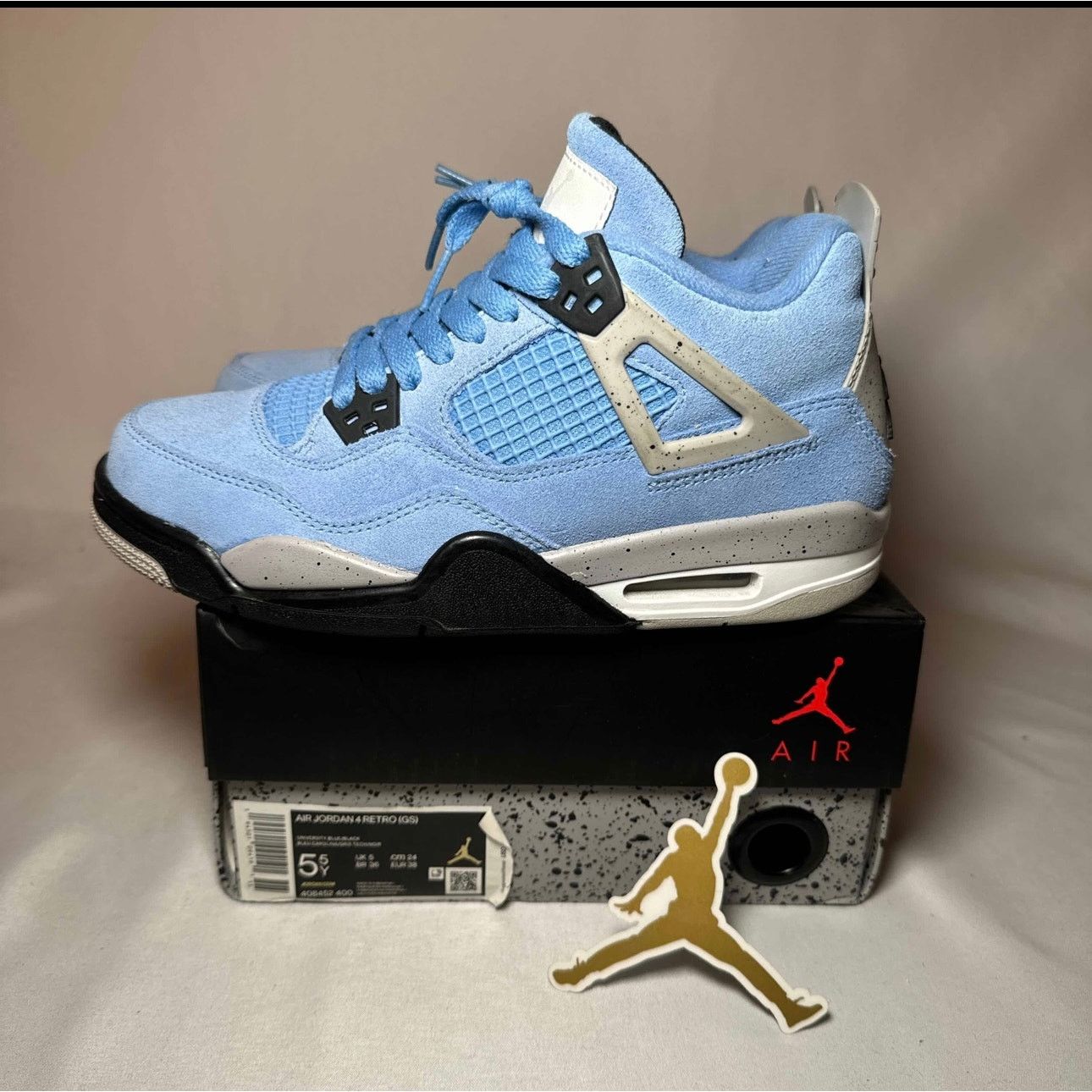 Jordan Brand × Nike Size 5.5 - Air Jordan 4 Retro GS University Blue Men's Shoes Size US 5.5 / EU 38 - 8 Thumbnail