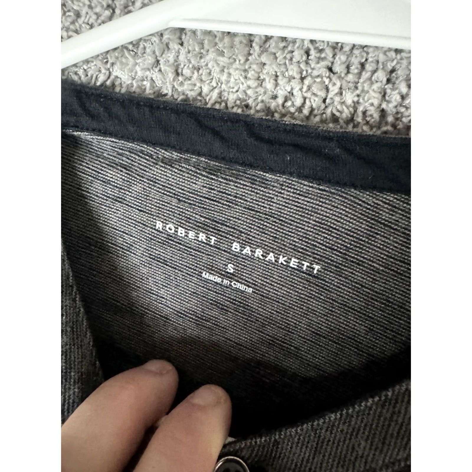 Vintage Robert Barakett Shirt Mens Small Gray Henley Long Sleeve Casual Tee Top Size US S / EU 44-46 / 1 - 5 Thumbnail