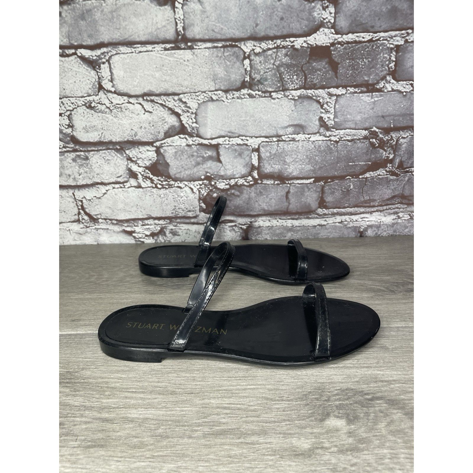 Stuart Weitzman Stuart Weitzman Black Sawyer Jelly Flats Slides Sandals Wome Size US 7 / IT 37 - 13 Thumbnail