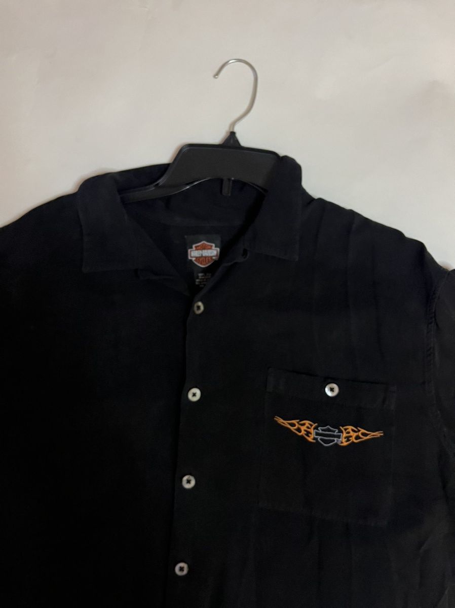 Harley Davidson × Vintage Silk Harley Davidson Embroidered button up Size US XL / EU 56 / 4 - 3 Thumbnail