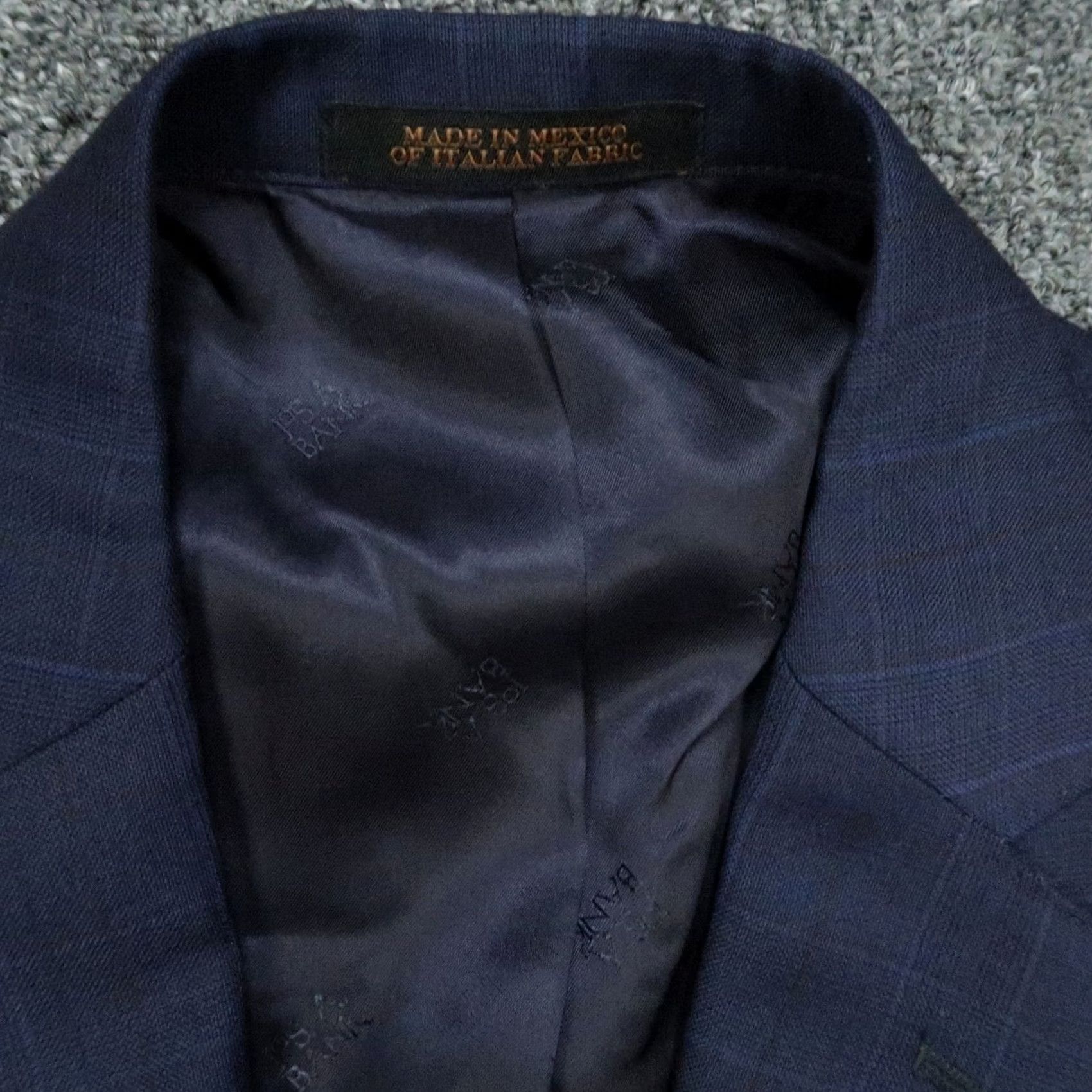 Jos. A. Bank Jos A Bank Blazer Men 44L Reserve Tailored Fit Blue Check Lanificio Wool Soft Shoulders Size 44R - 2 Thumbnail