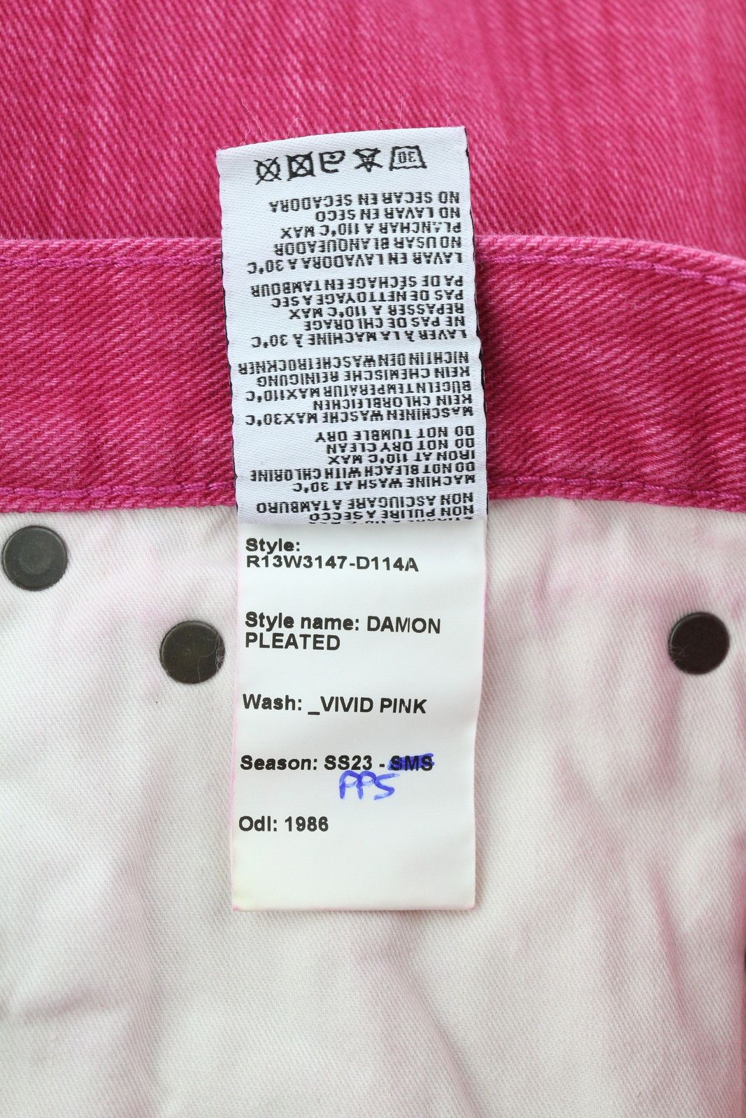 R13 DAMON PLEATED 27 Vivid Pink Flared Zip Fly Logo 85460 Size 27" / US 4 / IT 40 - 9 Thumbnail