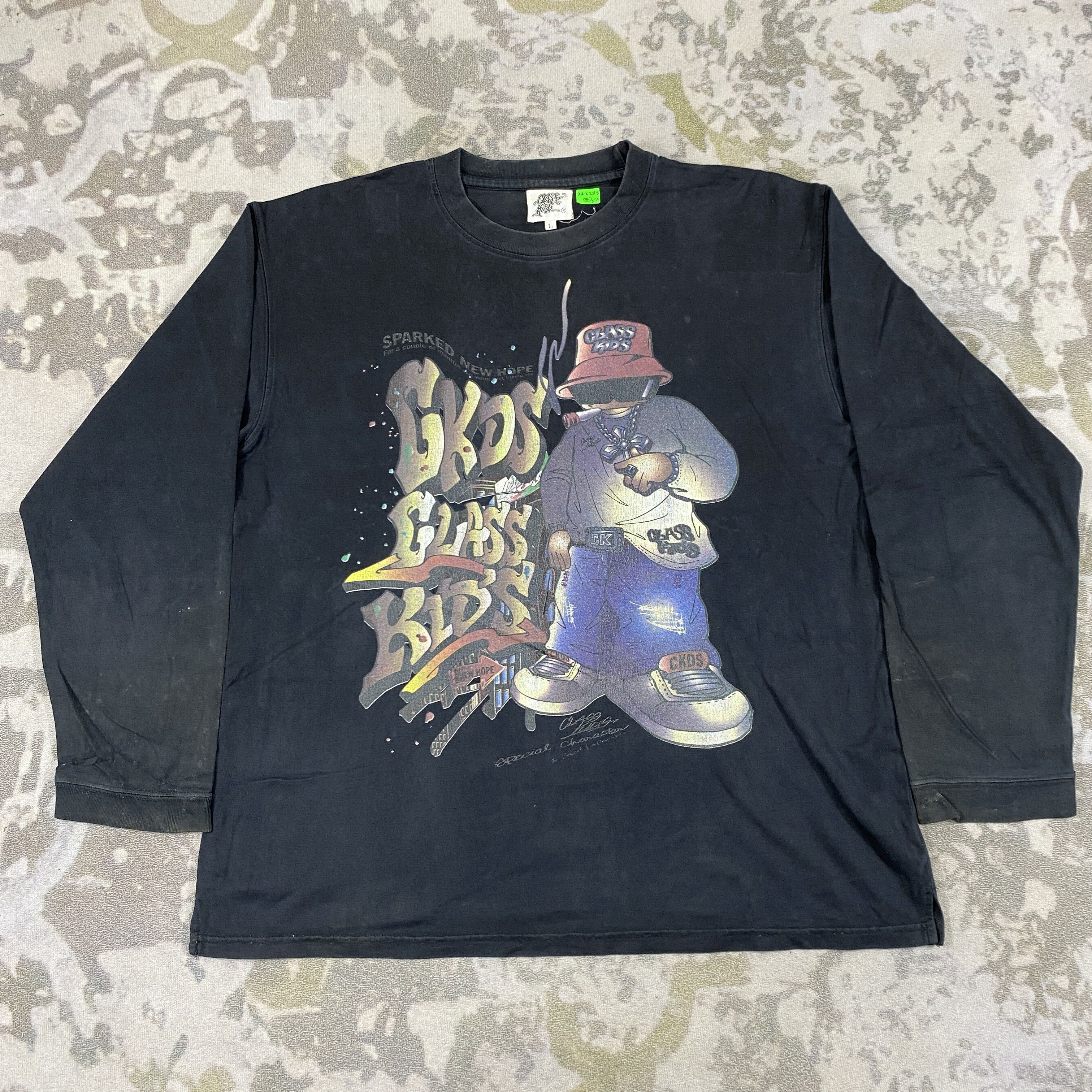 image of Rap Tees x Vintage 90's Vintage Class Kids Xlarge Tshirt =B074 in Black