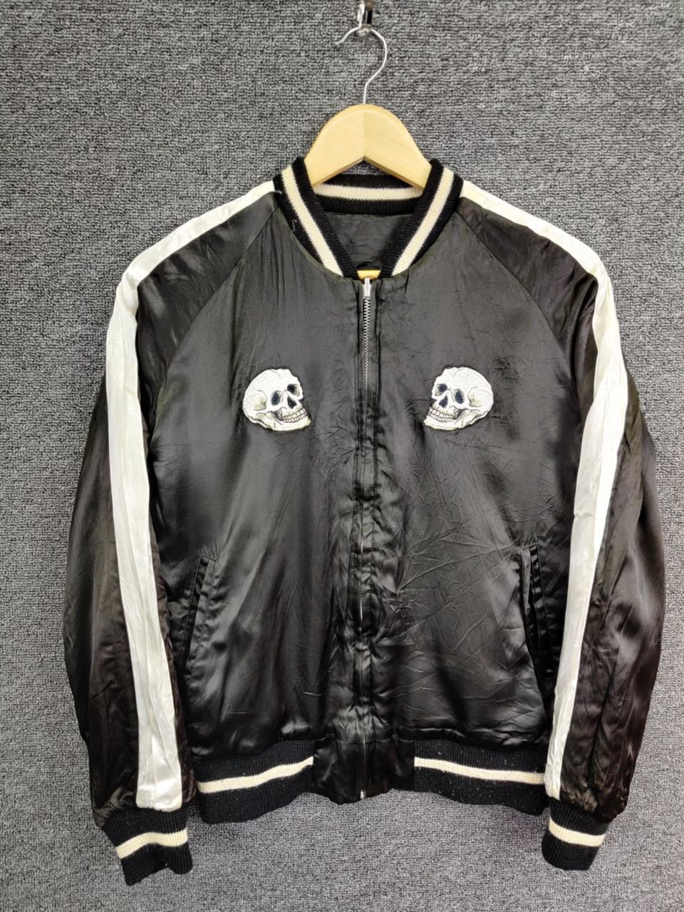 Vintage Vintage Ozone Rocks Reversible Sukajan Souvenir Skull Jacket Size US S / EU 44-46 / 1 - 2 Thumbnail