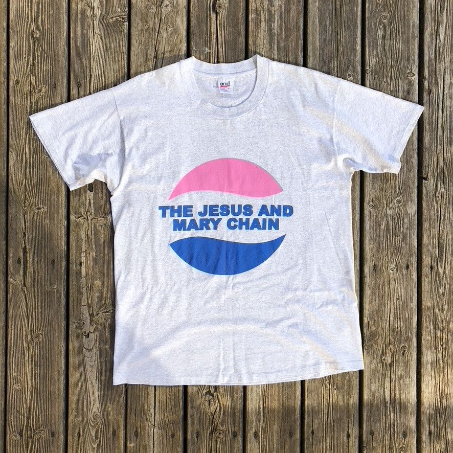 Vintage 100% Authentic 1990s The Jesus and Mary Chain Pepsi Logo Tee Size US XL / EU 56 / 4 - 1 Thumbnail