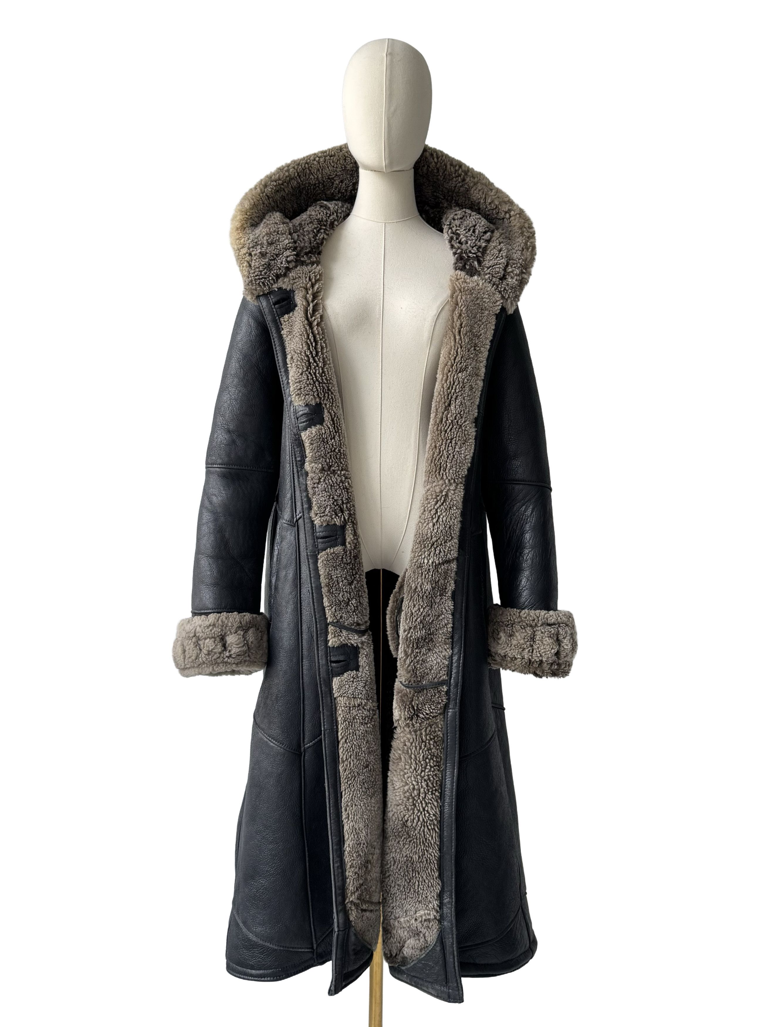 Vintage Vintage Real Sheepskin Hooded Coat Size L / US 10 / IT 46 - 4 Thumbnail
