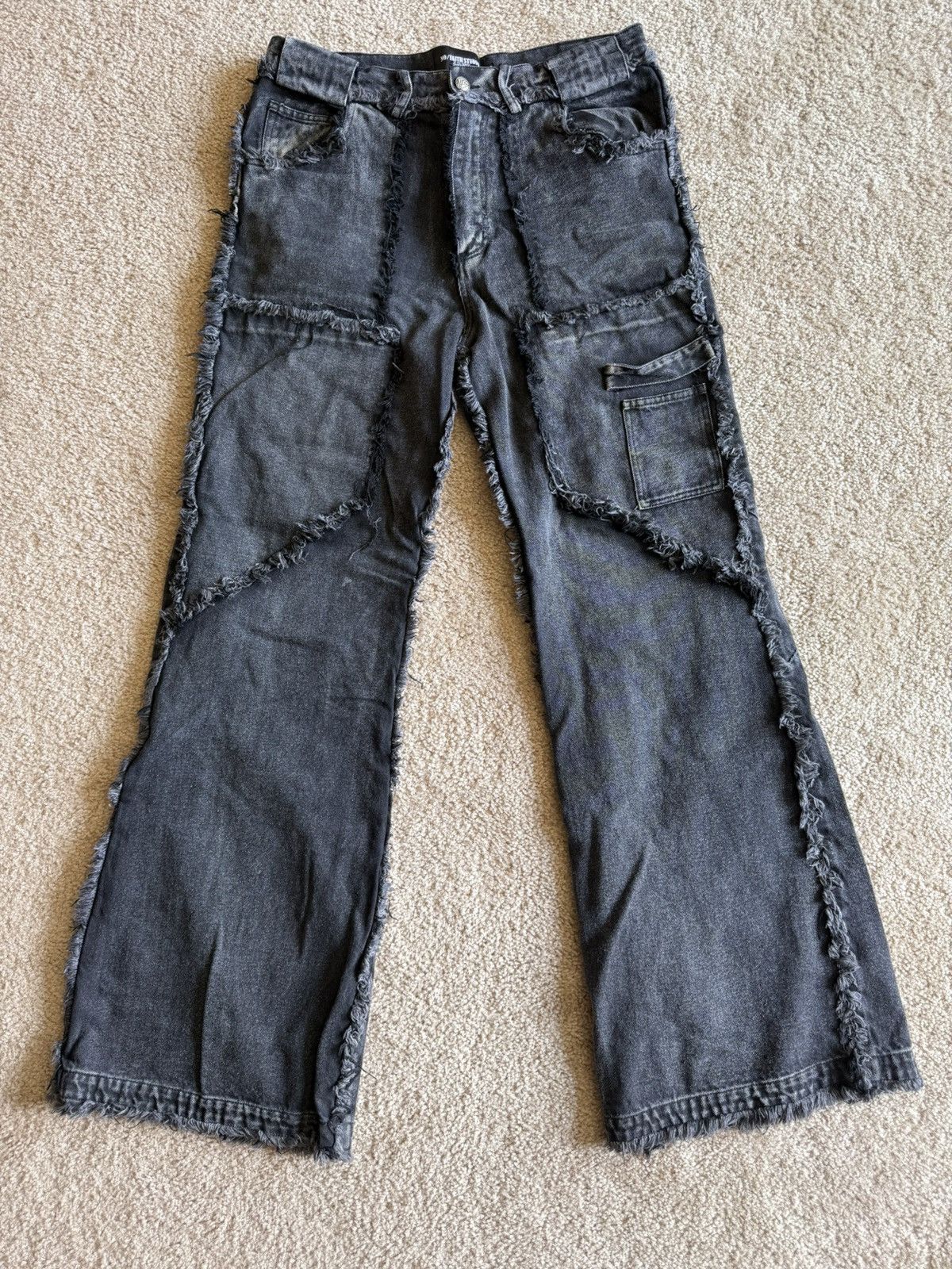 No Faith Studios Flared Denim | Grailed