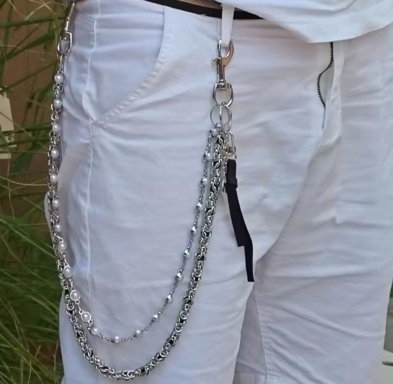 Jewelry 2 Layer Natural Echo Pearled Wallet Jeans Chain Size ONE SIZE - 2 Thumbnail