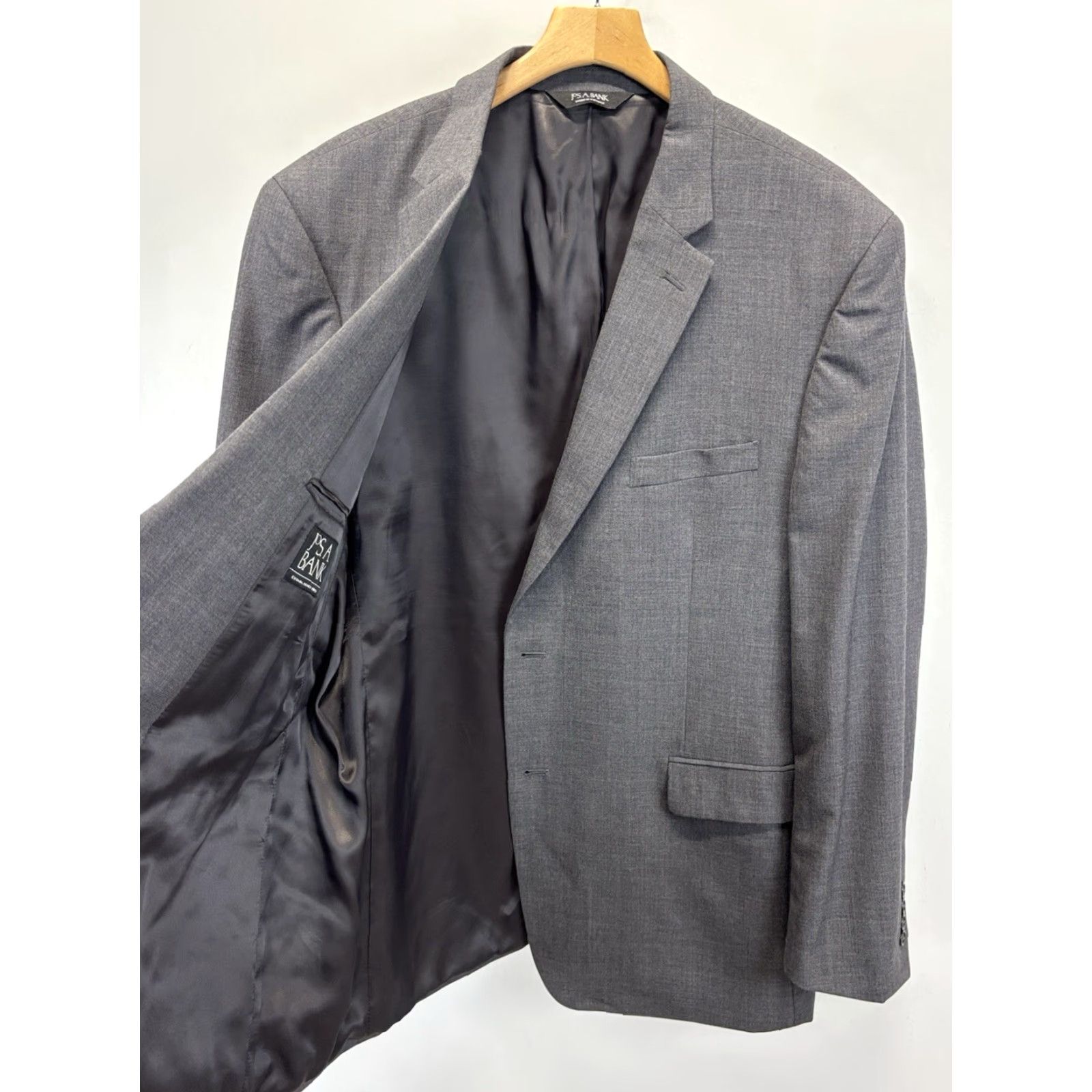 Jos. A. Bank Jos A Bank 2 Pc Wool Suit Blazer Pants 48L 42x31 Men’s Grey Executive Line Size 48R - 6 Thumbnail