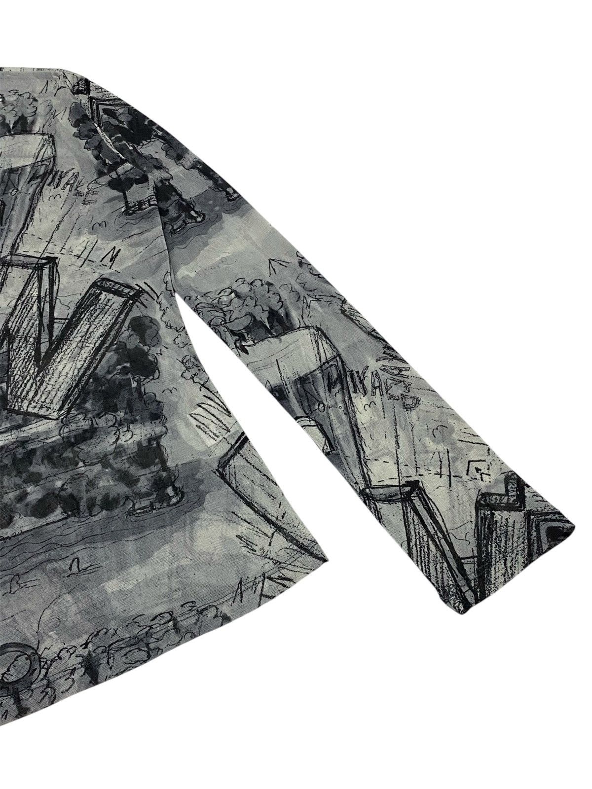 Issey Miyake 1998 Issey Miyake Fete Eden Sketch Graphic Mesh Top Size M / US 6-8 / IT 42-44 - 9 Thumbnail