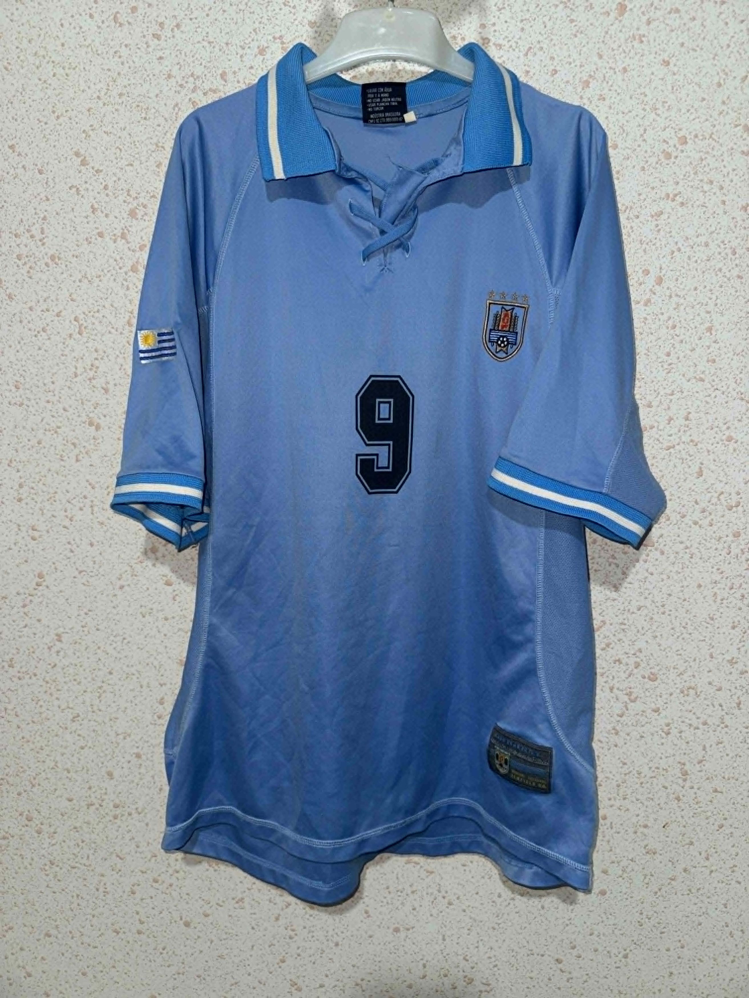 Vintage Uruguay 2002/03 Player Issue Shirt - William Ferreira #9 u20 Size US L / EU 52-54 / 3 - 1 Thumbnail
