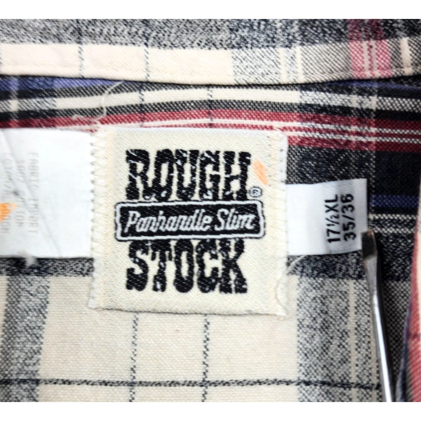 Vintage VINTAGE Panhandle Slim Rough Stock Shirt Mens XL Button-Down Plaid Long Sleeve Western Embroidered RS Crest White Cow Boy Style T Size US XL / EU 56 / 4 - 6 Thumbnail