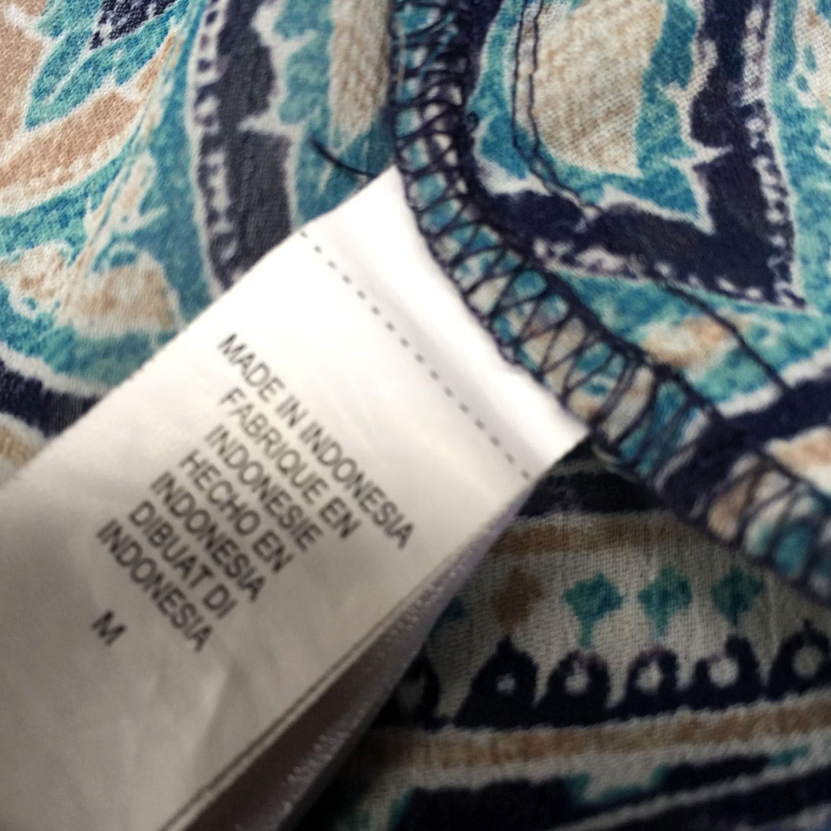 Lucky Brand Lucky Brand Split Neck Multi-Print Pleat Back Button Down Shirt Tunic Top M Medium Multicolor/Multicolor Printed Bohemian Casual Womens Size M / US 6-8 / IT 42-44 - 4 Thumbnail