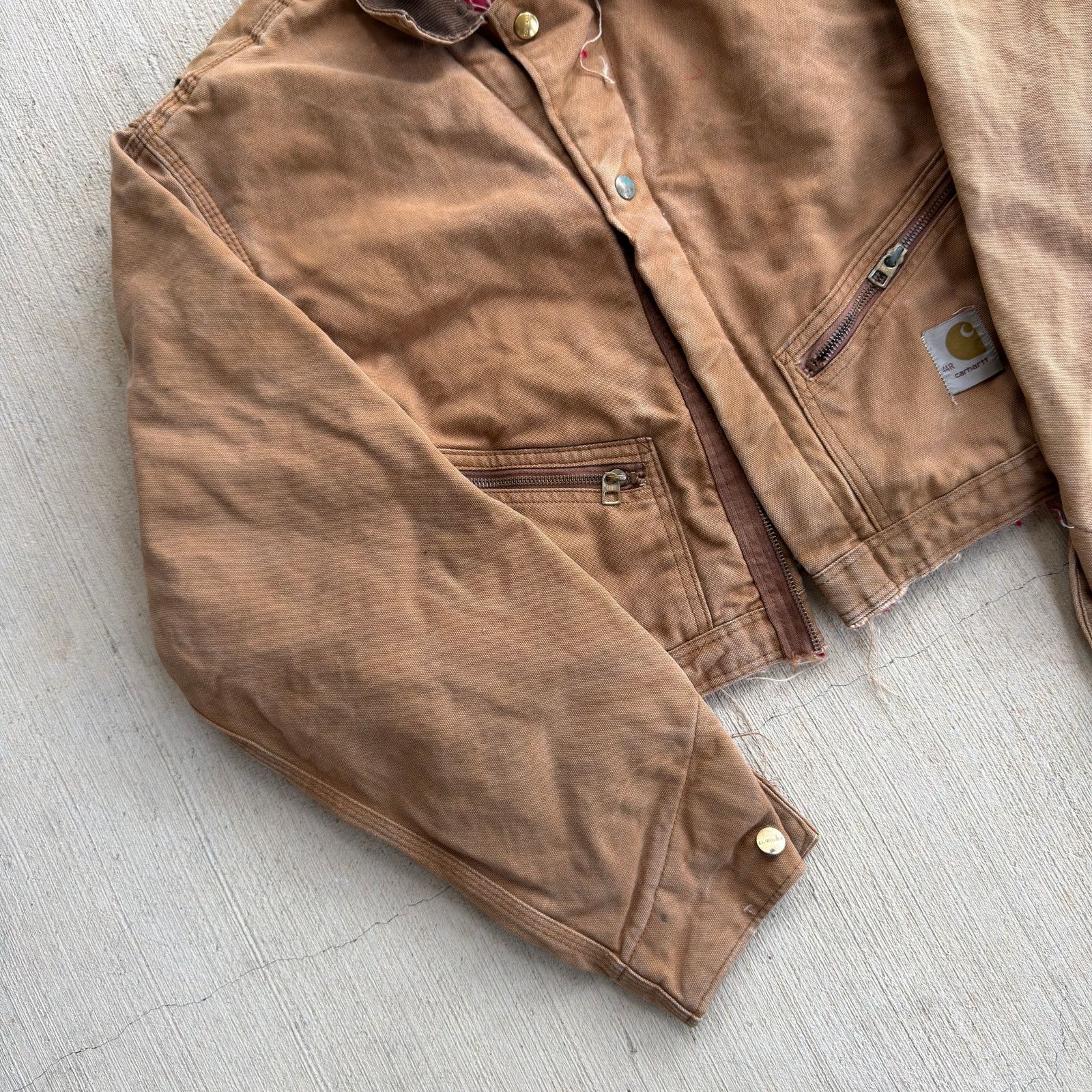 Carhartt × Vintage Carhartt brown cropped Detroit style work wear jacket Size US M / EU 48-50 / 2 - 2 Thumbnail