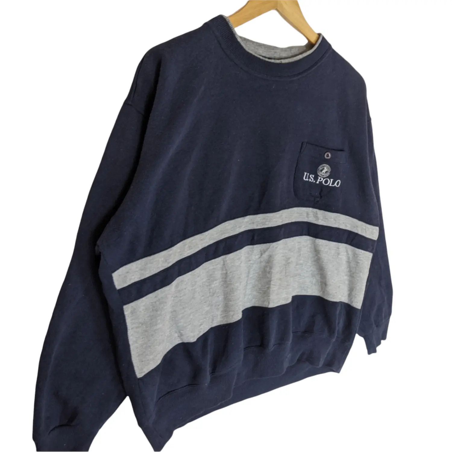 U.S. Polo Assn. × Vintage USPA Rap Hip Hop Style Jumper Sweatshirt Size US L / EU 52-54 / 3 - 2 Thumbnail