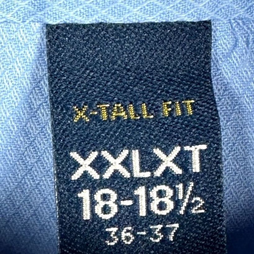 Stafford VINTAGE Stafford Shirt Mens 2XLT Tall Blue Dress Shirt Sleeve Long Sleeve Button-Front Stretch Moisture Wicking Pockets 18.5 Neck 18-18.5 36-37 2XLT Size 48R - 5 Thumbnail