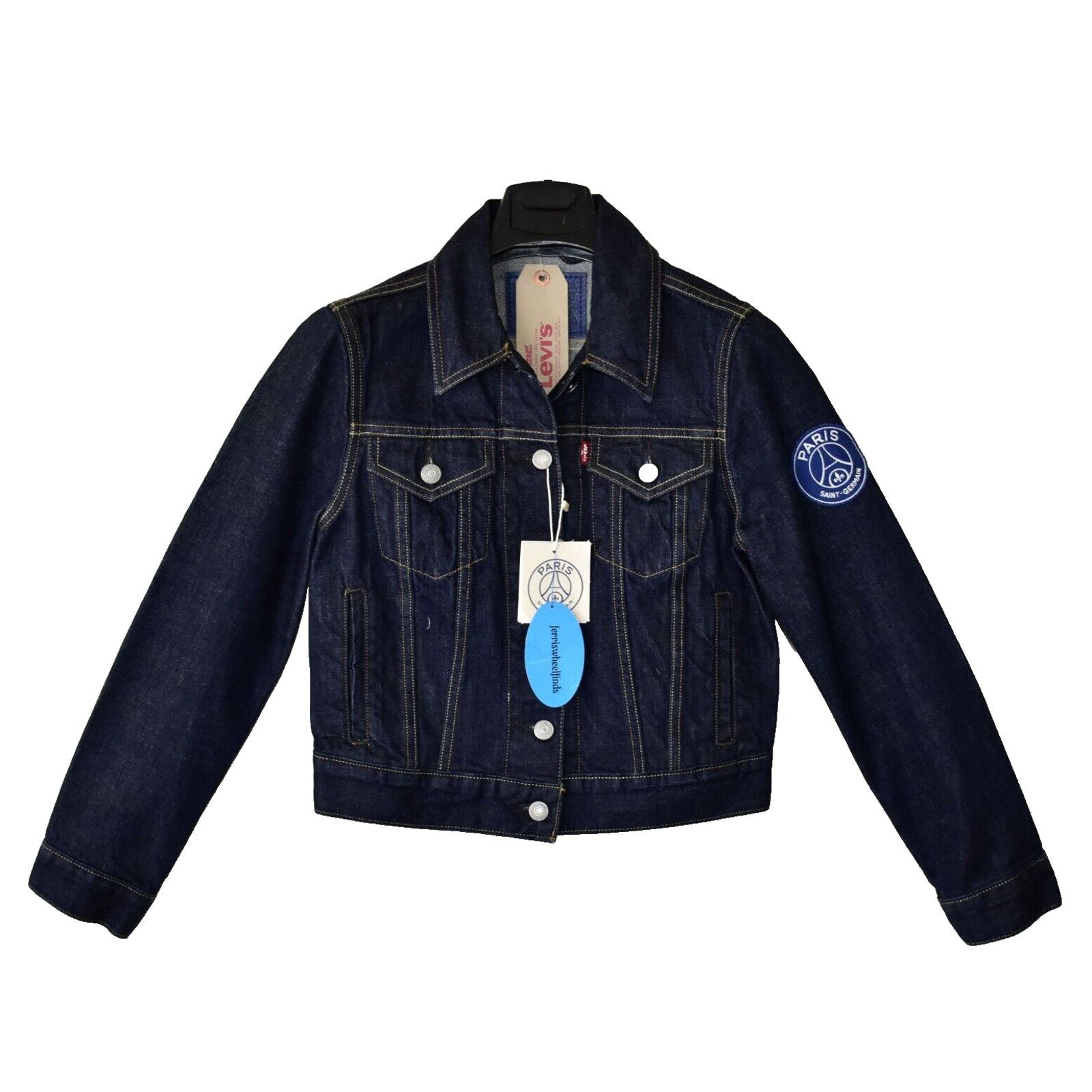 Levi's NWT LEVIS X PARIS SAINT GERMAIN PSG Logo Denim Jacket Size S Size S / US 4 / IT 40 - 1 Thumbnail