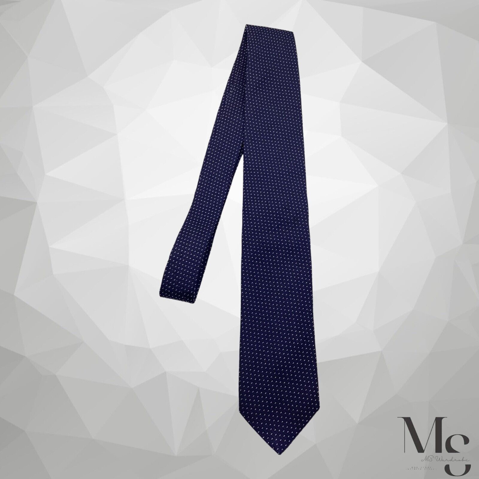 Hugo Boss BOSS HUGO BOSS Red Tag Blue Geometric Silk Tie Made In Italy Size ONE SIZE - 6 Thumbnail