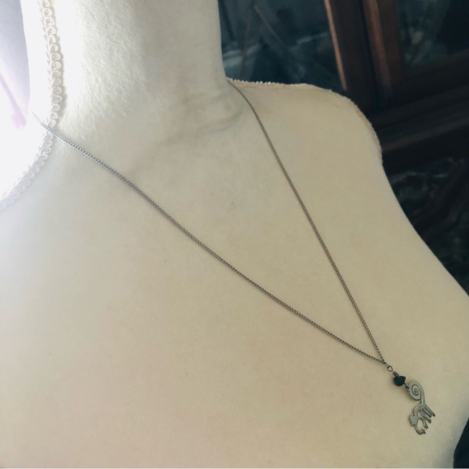 Handmade Hand crafted sterling monkey green jasper necklace Size ONE SIZE - 7 Thumbnail
