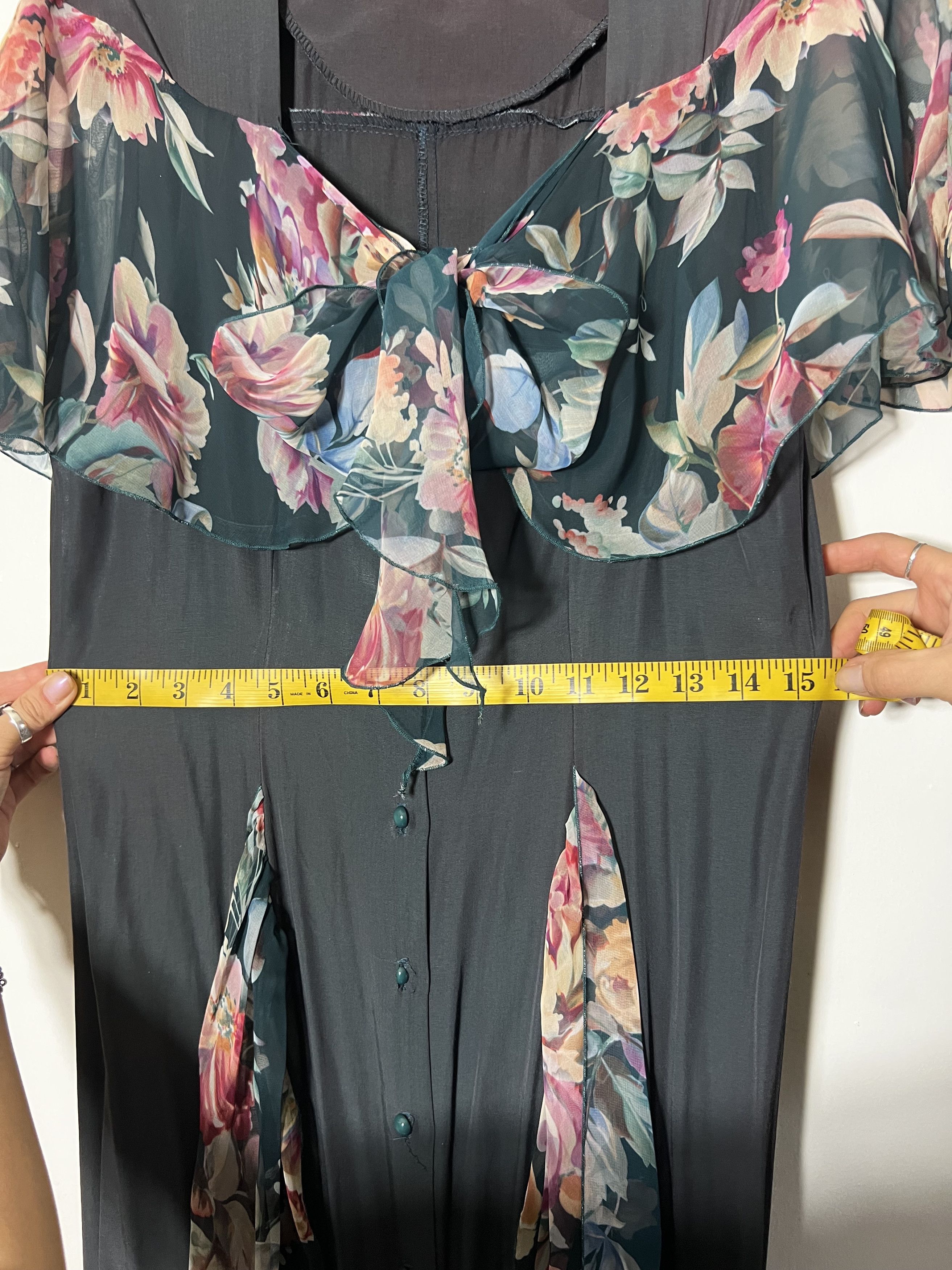 Vintage Vintage 80's-90's Floral Paris Sport Club Long Maxi Dress Size M / US 6-8 / IT 42-44 - 10 Thumbnail