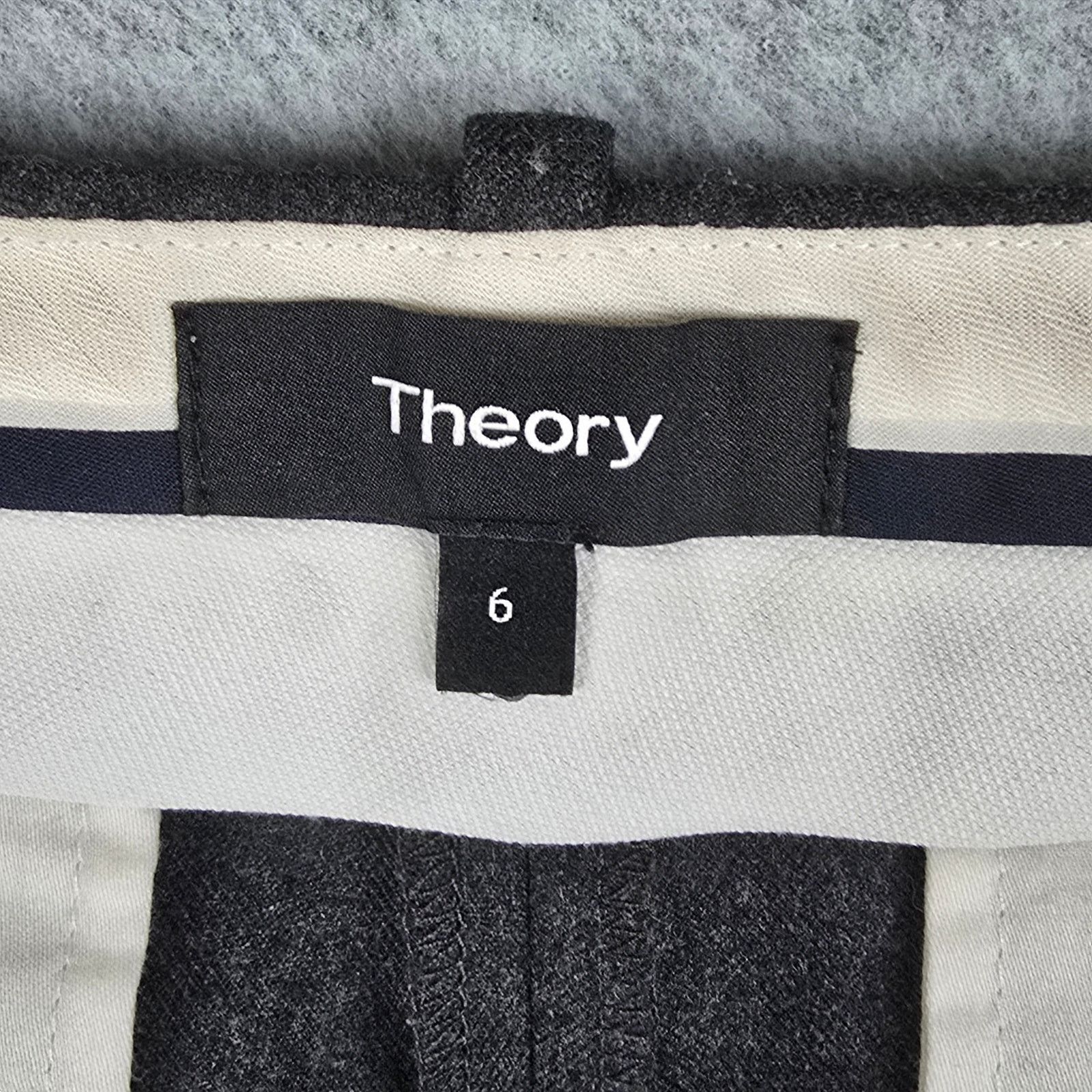 Theory Theory Womens 6 Gray Flat Front Dress Pants 96% Virgin Wool Size 28" / US 6 / IT 42 - 8 Thumbnail