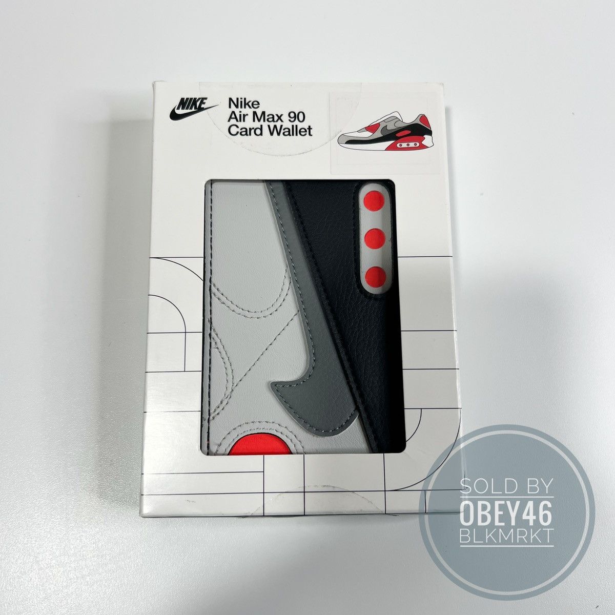 Nike Nike Air Max 90 Card Wallet Grey White Infared Size ONE SIZE - 1 Thumbnail
