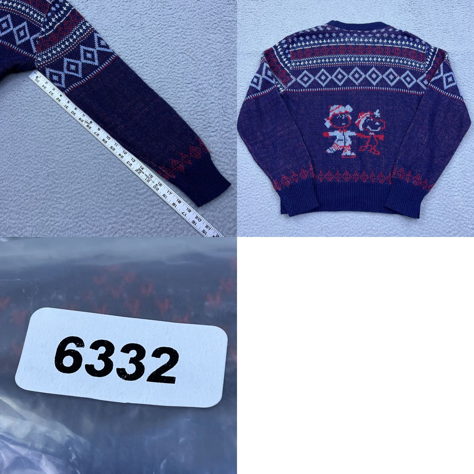 Arrow VTG 70s Arrow Worlds Greatest Snoopy & Lucy Sweater Peanuts M Blue Winter Knit Shirt Mens Size US M / EU 48-50 / 2 - 8 Thumbnail