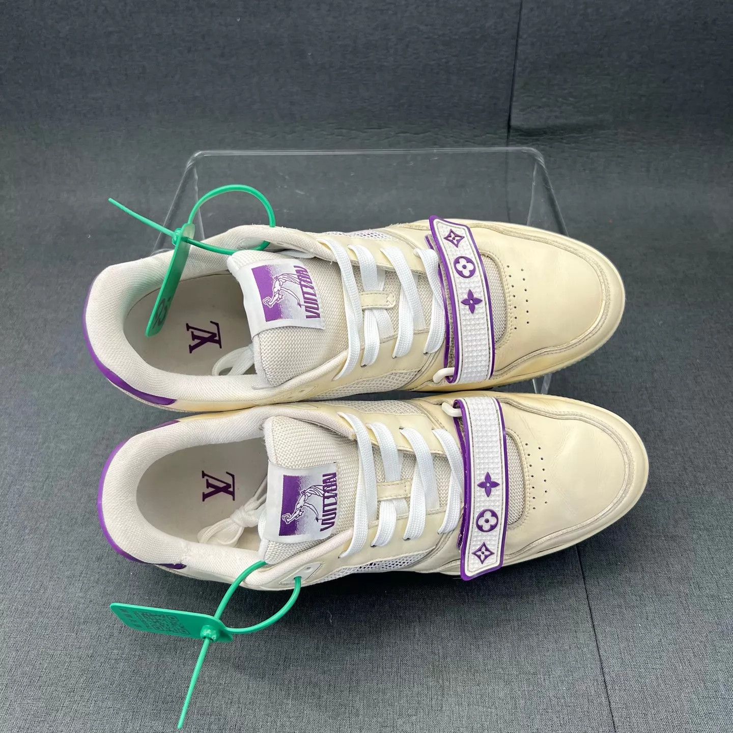 Louis Vuitton LV Trainer White Purple Velcro 45 Size US 12 / EU 45 - 7 Thumbnail