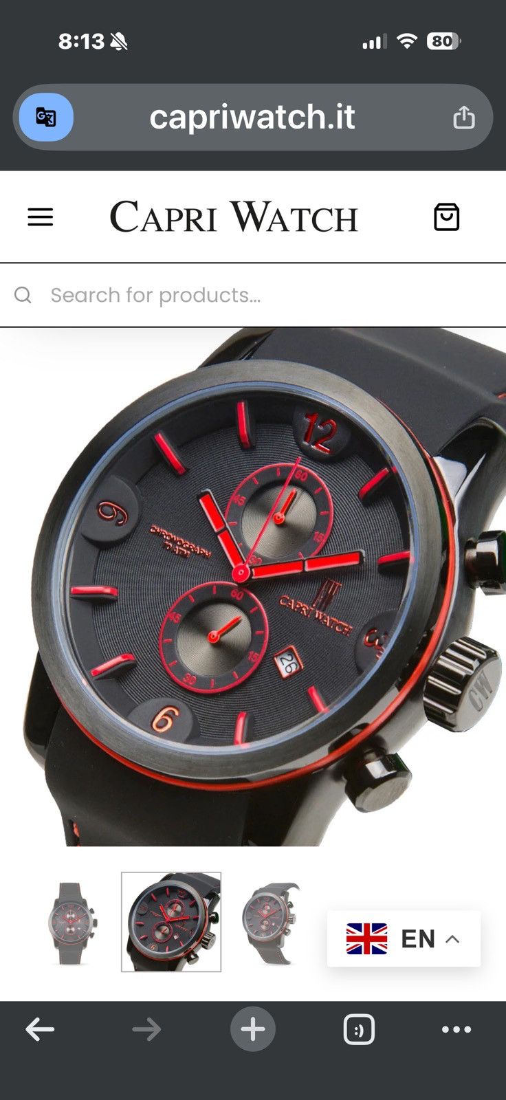 Other Capri Watch Karboncolor red chrono Size 44 - 1 Thumbnail
