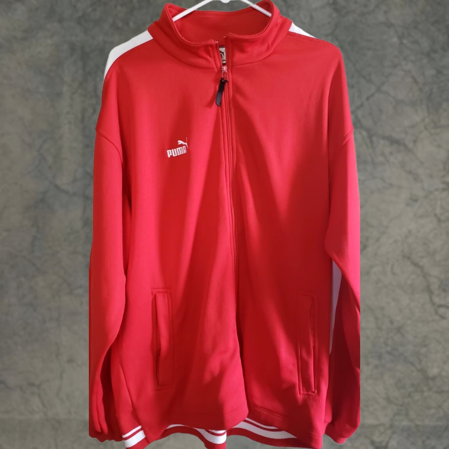 Puma VINTAGE Puma Track Jacket Mens XL Red & White Full Zip Up EUC Size US XL / EU 56 / 4 - 1 Thumbnail