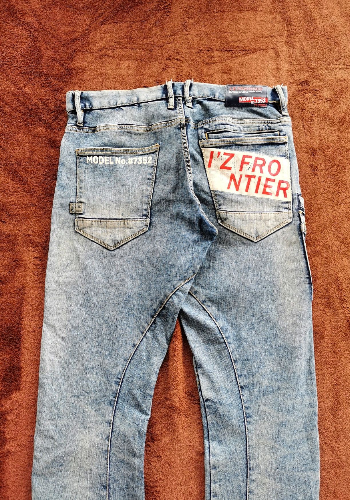 Japanese Brand IZ Frontier Cargo Patch Pocket Stretch Jeans Size US 33 - 8 Thumbnail