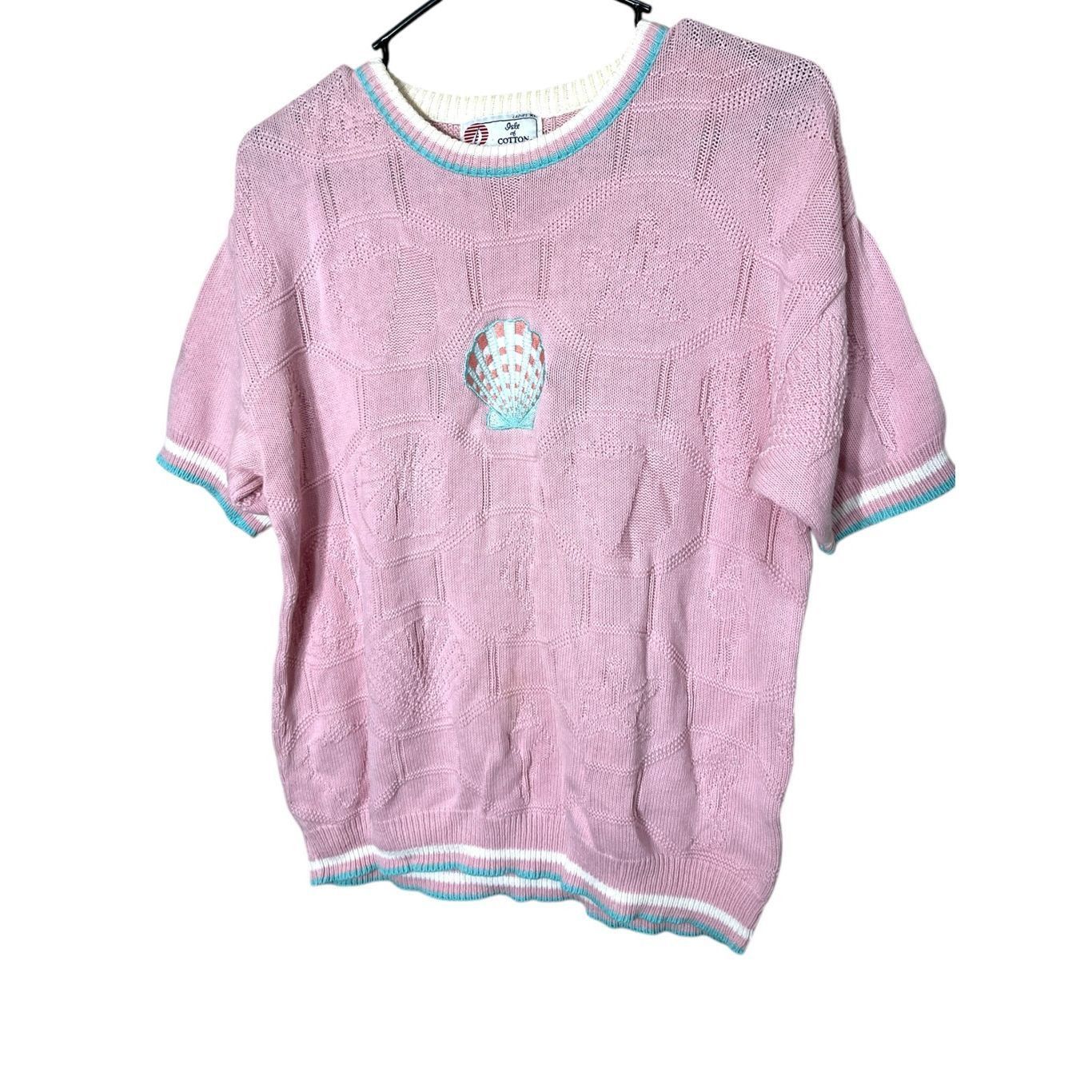 Other Vintage Isle Of Cotton Light Pink Seashell Beach Theme Sweat Size XL / US 12-14 / IT 48-50 - 1 Thumbnail