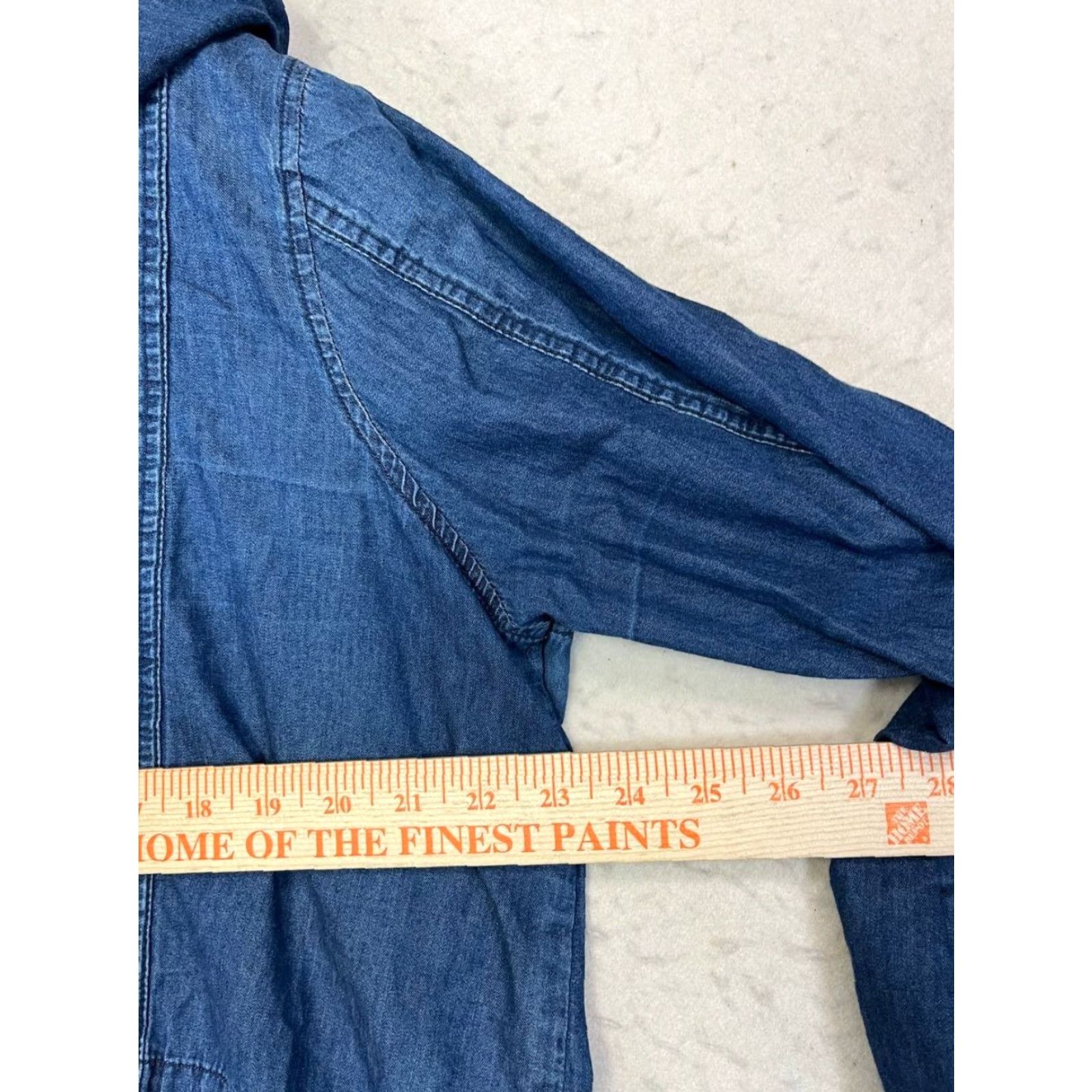 Torrid Torrid Parka Jacket Denim Hooded Zip Solid Blue Plus Size 0 Women Mid-Length Cotton Jacket Coat Size XS / US 0-2 / IT 36-38 - 3 Thumbnail